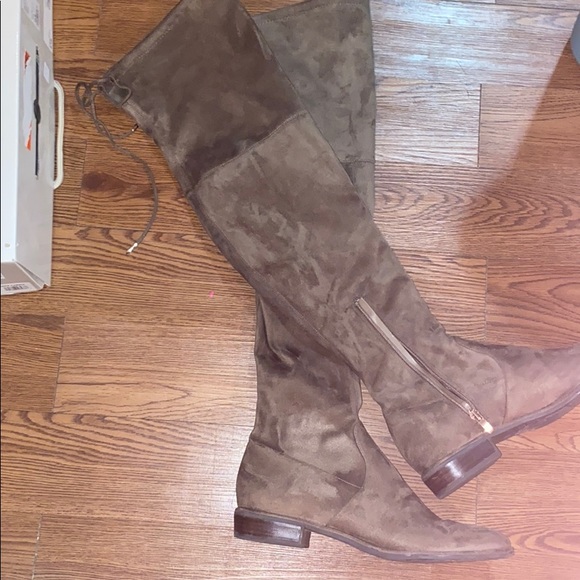 Taupe over the knee boots - Picture 2 of 7